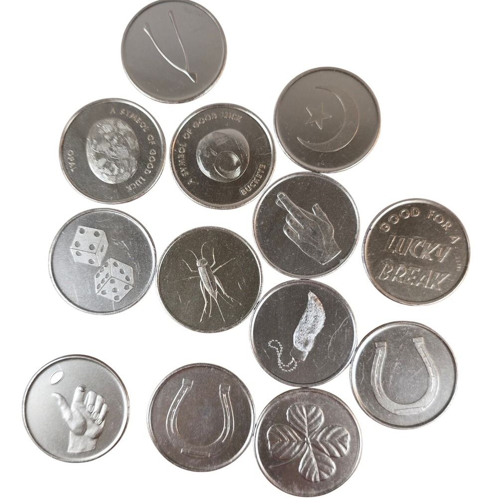 13 Casino Coins Novelty Monthly Calendar August 1967-August 1968 Gold 1.5in